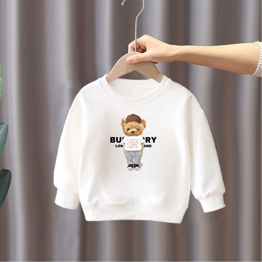 2024 New Baby Luxury Brand Pullover Sweatshirt Autumn Winter Children Cotton Print Sweater Long Sleeve Boys Girl Fashion Kid Top