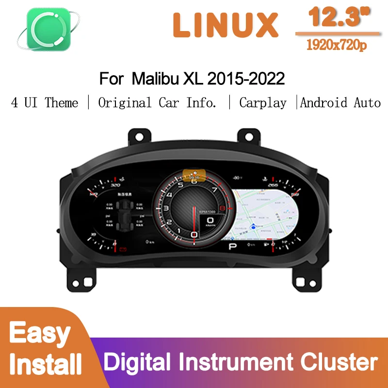 

Digital Cluster for Chevrolet Malibu XL 2015-2022 Lcd Dashboard Instrument Panel Speed ​​Meter Multimedia Cockpit Player 100K+ Sim