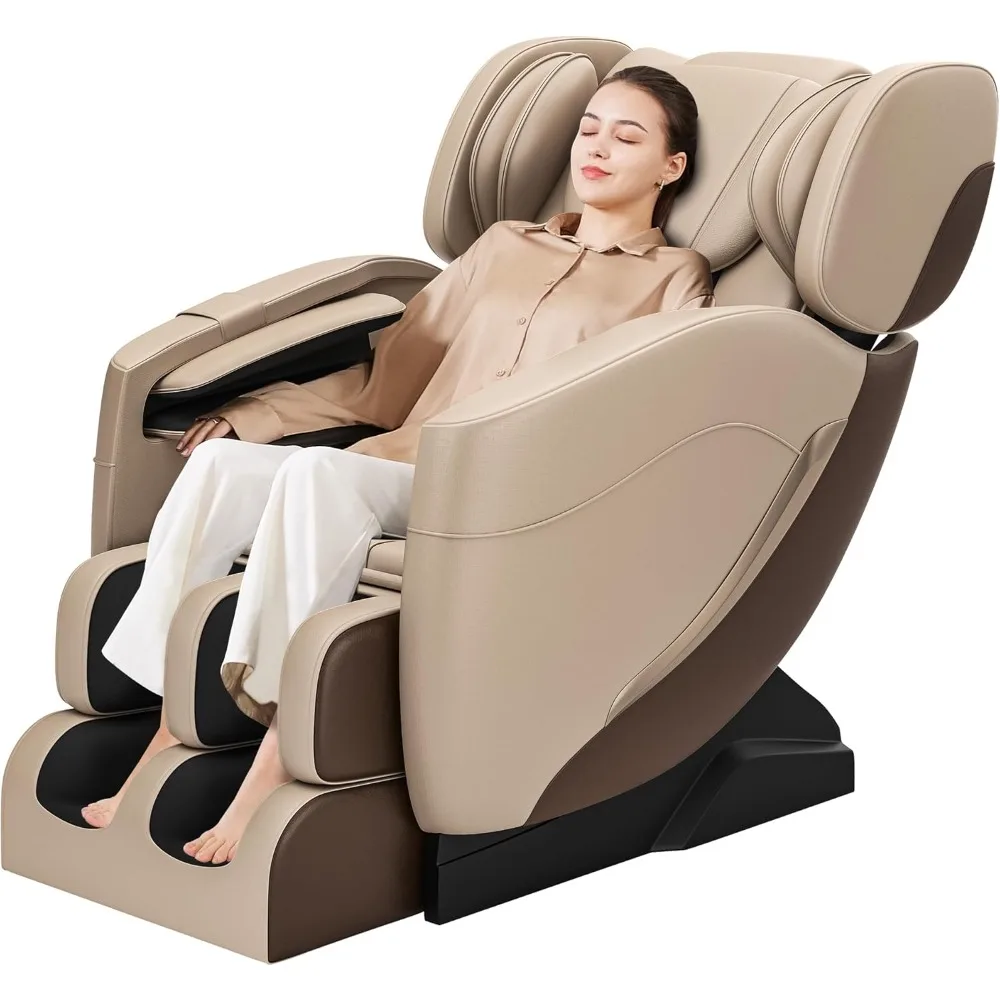 Full Body Zero Gravity Massage Chair with Auto Modes, 8 Fix Point Rollers, Bluetooth, Foot Massage, Christmas Gift for Parents