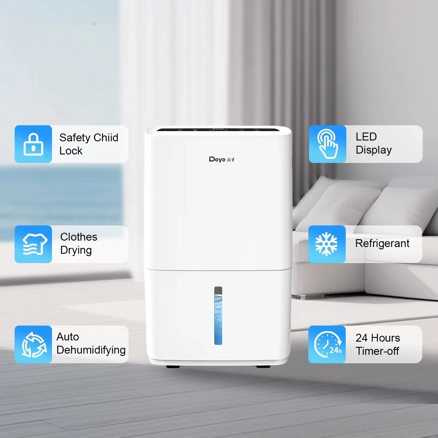 DYD-R 50 A 50 L ligent Whole Home air Fresh Dehumidifier System for Basement