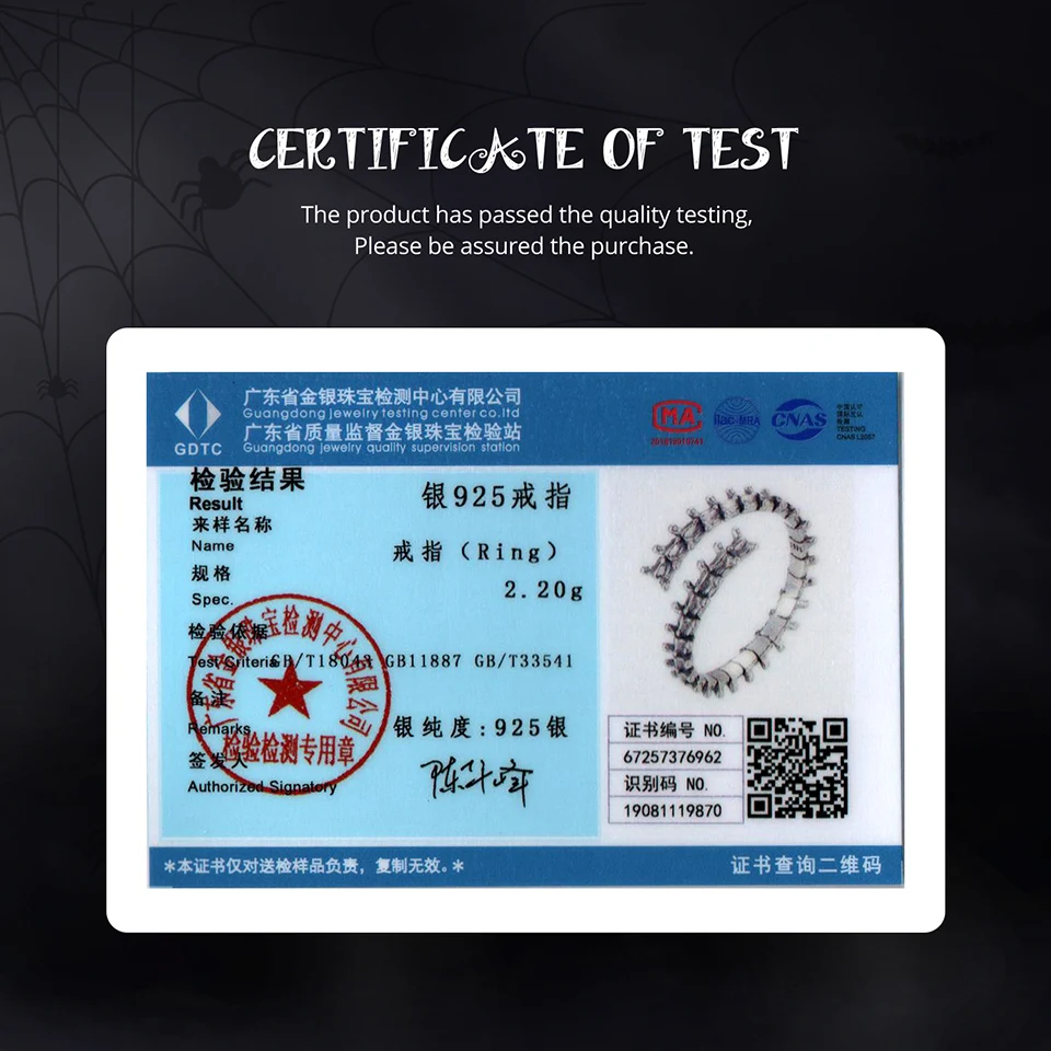 Bamoer 925 فضة جريئة العمود الفقري حلقة مفتوحة قابل للتعديل خاتم خمر للنساء فاسق جماليات الظلام هالوين مجوهرات هدية