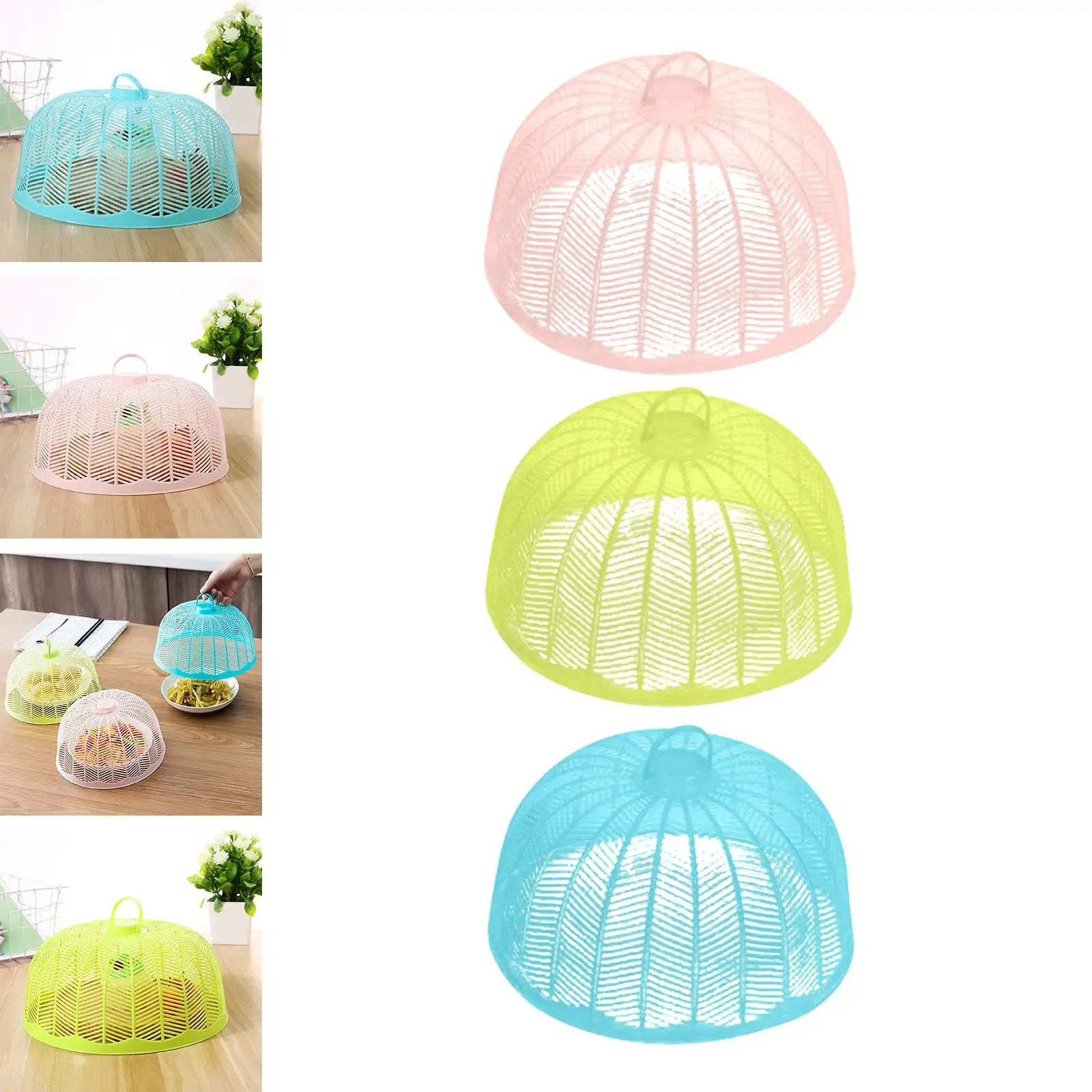Large Food Cover Net Reusable for Outside Picnic BBQ Party Table Dining Fly Shield Portable Folding Handle for Bowls and Plates