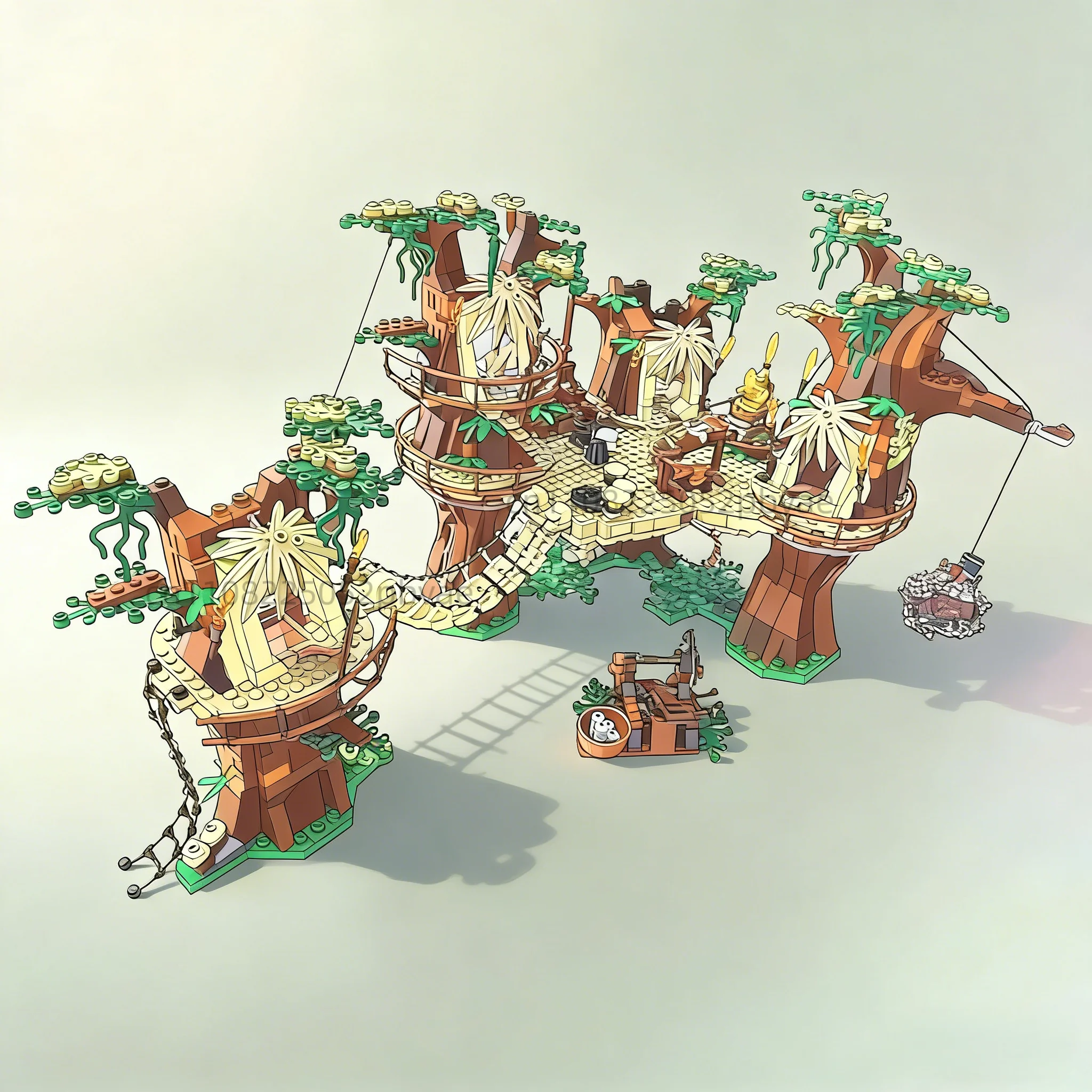 

1990 PCS suitable for Ivok Village building blocks model bricks DIY scene toys birthday and Christmas gifts for children