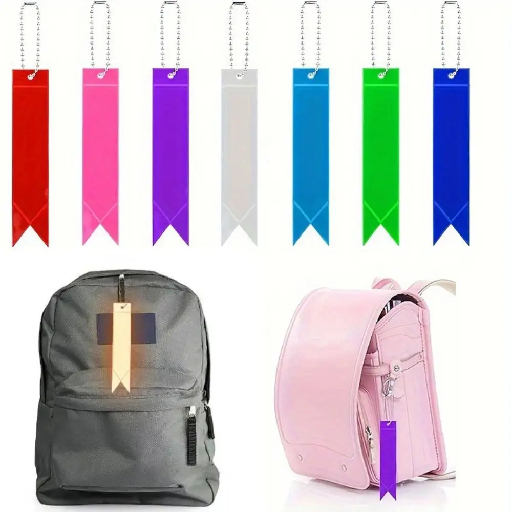 

10Pcs Double-Sided Backpack Reflector PVC Safety Child Reflective Pendants Waterproof High Visibility Night Reflector