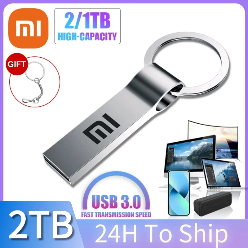 Xiaomi Metal 2TB U Disk Flash Drive USB 3.0 High Speed File Transfer 512GB 1TB Ultra-large Capacity Waterproof Mechanical Style