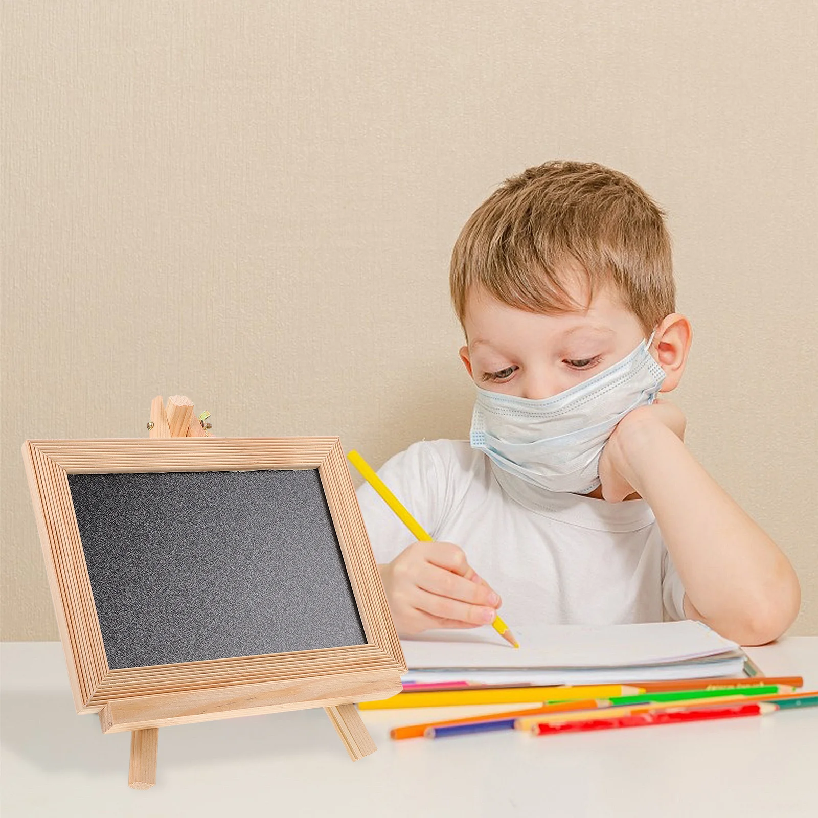 مجموعة واحدة من سبورة السبورة البسيطة مع قاعدة سبورة صغيرة متعددة الاستخدام لتزيين طاولة الطعام سبورة خشبية فنية #6