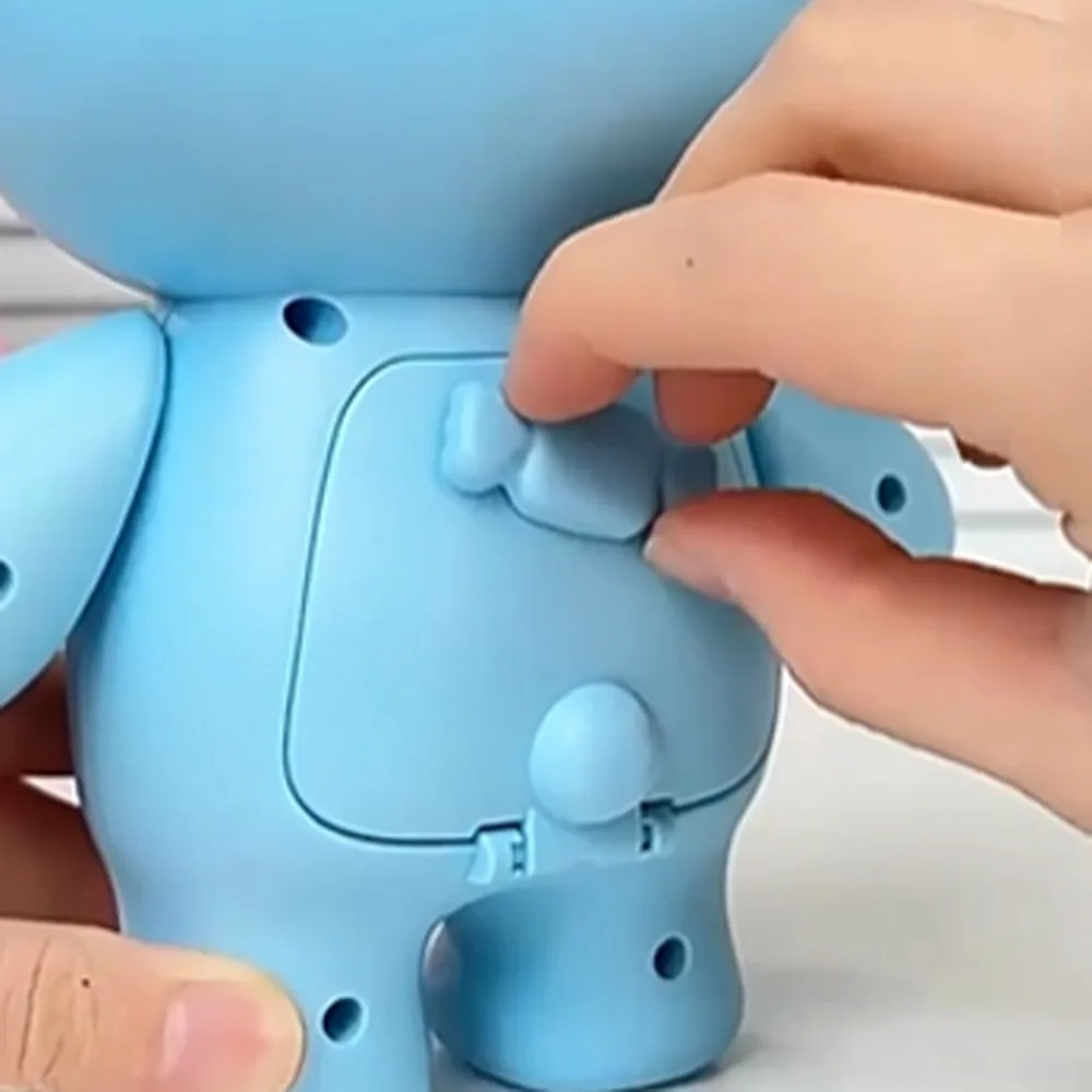 Réservoir d'épargne ours mignon tirelire bras décoratif petites coffres d'argent mobiles modèle ours bleu enfants boîte de rangement pièces de monnaie argent