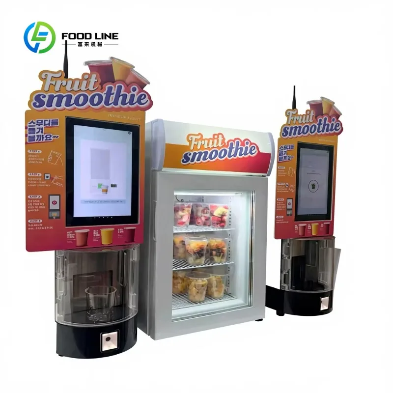 Customized Smoothie Vending Machine Fresh Fruits Automatic Smoothie Maker 24/7 Convenient Store WiFi Vandal-Proof Coin-Operated