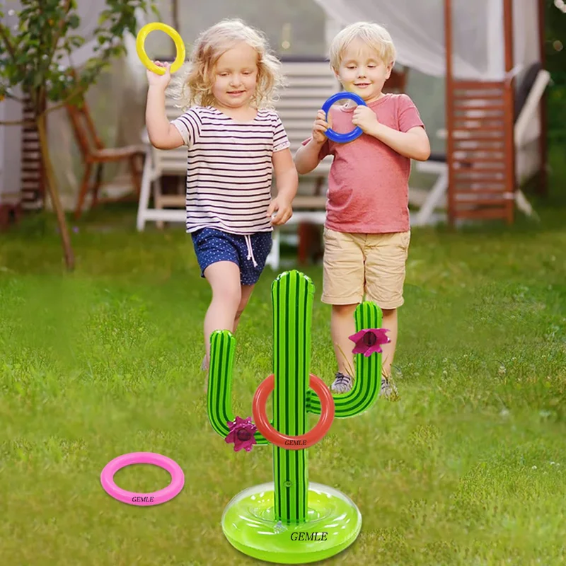 Jogos de brinquedos de piscina para crianças, Basquete, Inflável Cross Ring Toss Game, Cactus Ring Toss Game