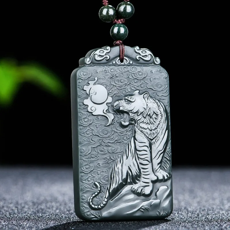 Hetian Taqing Zodiac Men And Women, Jade Tiger Pendant