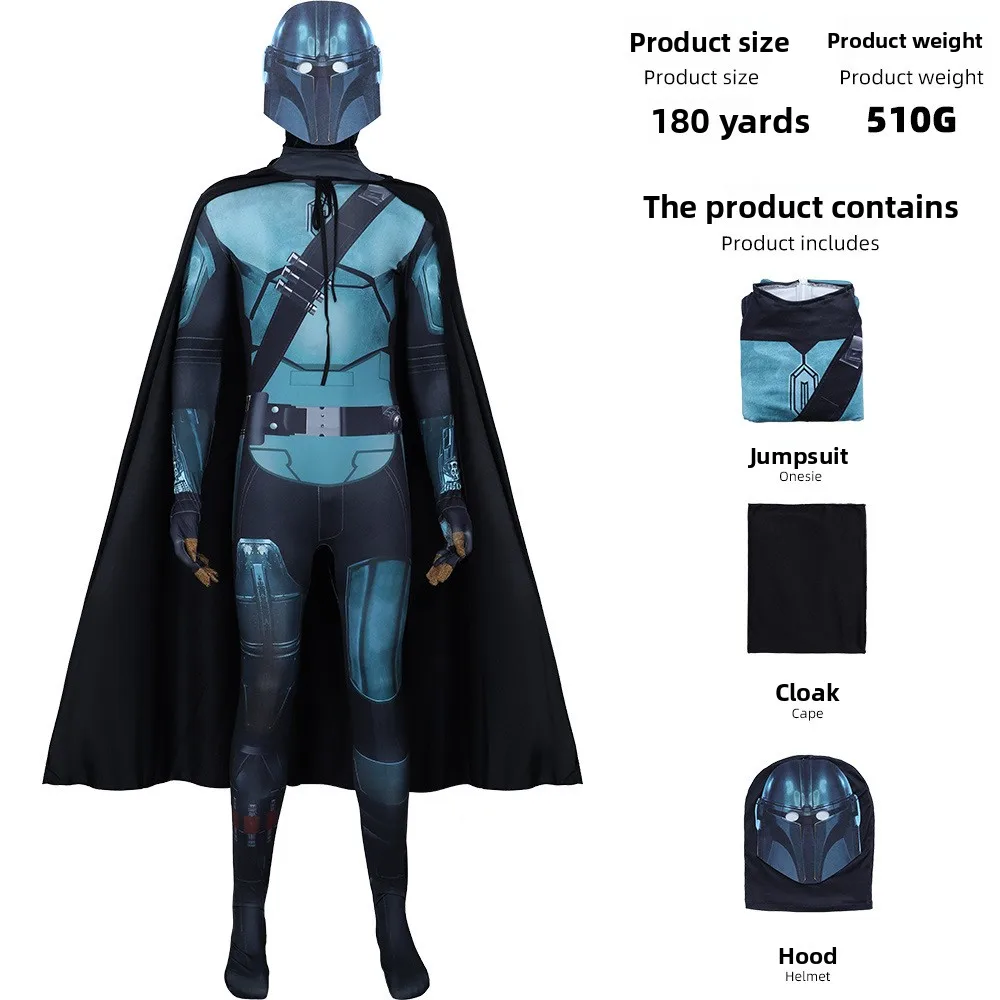 

Black Warrior Costume Storm Trooper Anakin Skywalker Adult Children Rey Cosplay Party Costume Cape Mask