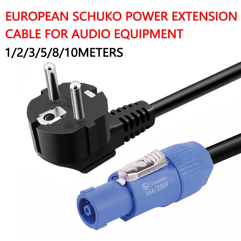 Moving Head Light Power Cable with Powercon Connector European Plug | 1-10M 3-Core Stage Lighting Power Cord for LED Par Lights