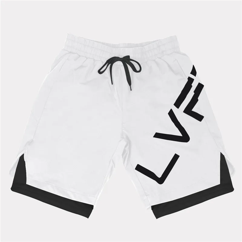 Pantalones cortos deportivos 2 en 1 para hombre, pantalón informal de cintura media para Fitness, correr, entrenamiento al aire libre, moda de verano