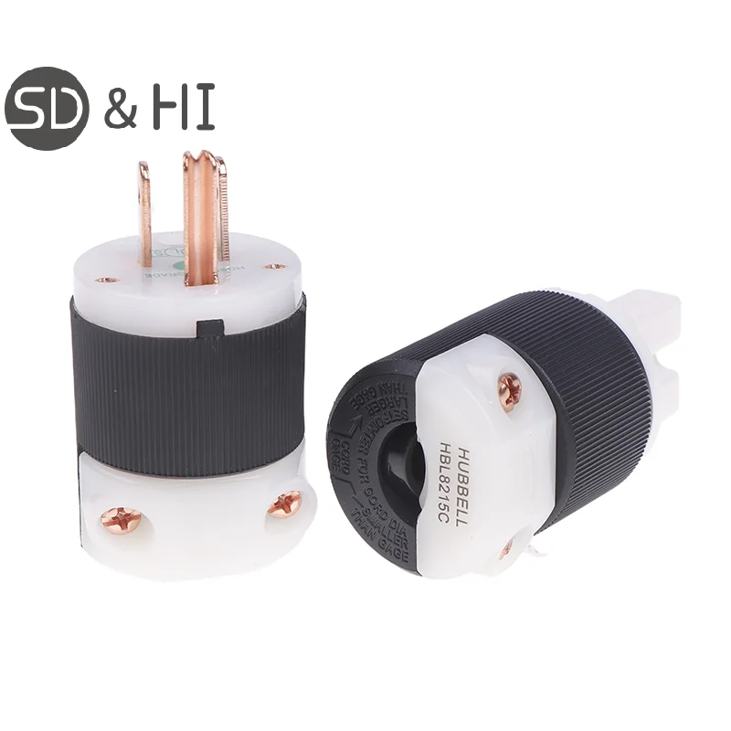 1 PCS HiFi Audio US Plug Female Socket American Standard Copper AC Power Supply Male Connector