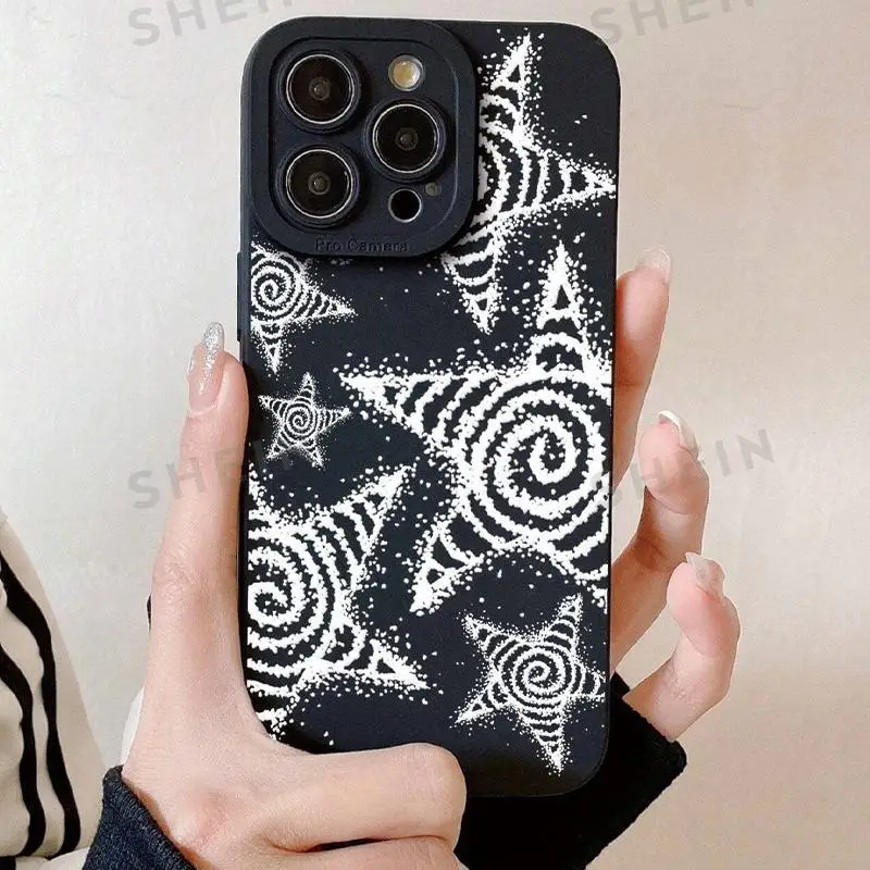 Star Pattern Phone Case Total Protective Shockproof Mobile Phone Cover for IPhone 16 Pro Max 15 Pro 14Plus 13 12 11 XR X/XS