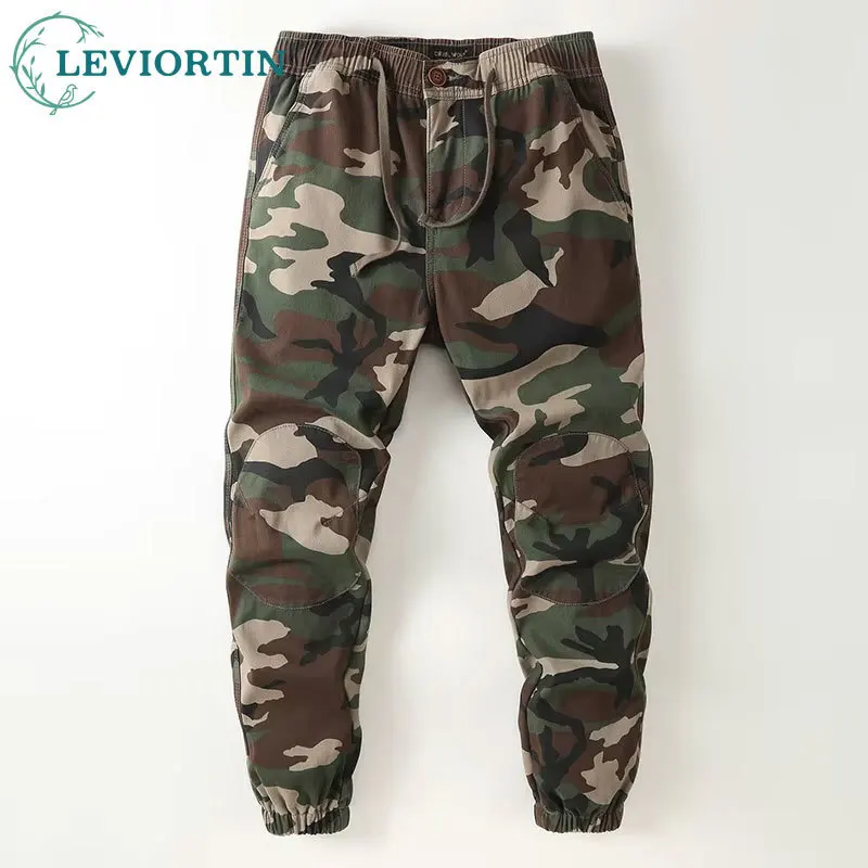 Men's Spring and Autumn New Fashionable Versatile Loose Nine point Camouflage Casual Outdoor Youth Trendy Sports Work Pants