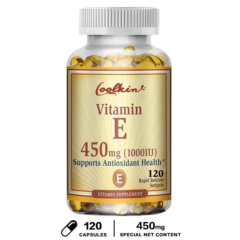 Natural Vitamin E Capsules - Brightens Skin, Tightens Skin, Reduce Wrinkles, Anti-aging, Antioxidant, Supports ImmuneSupplement