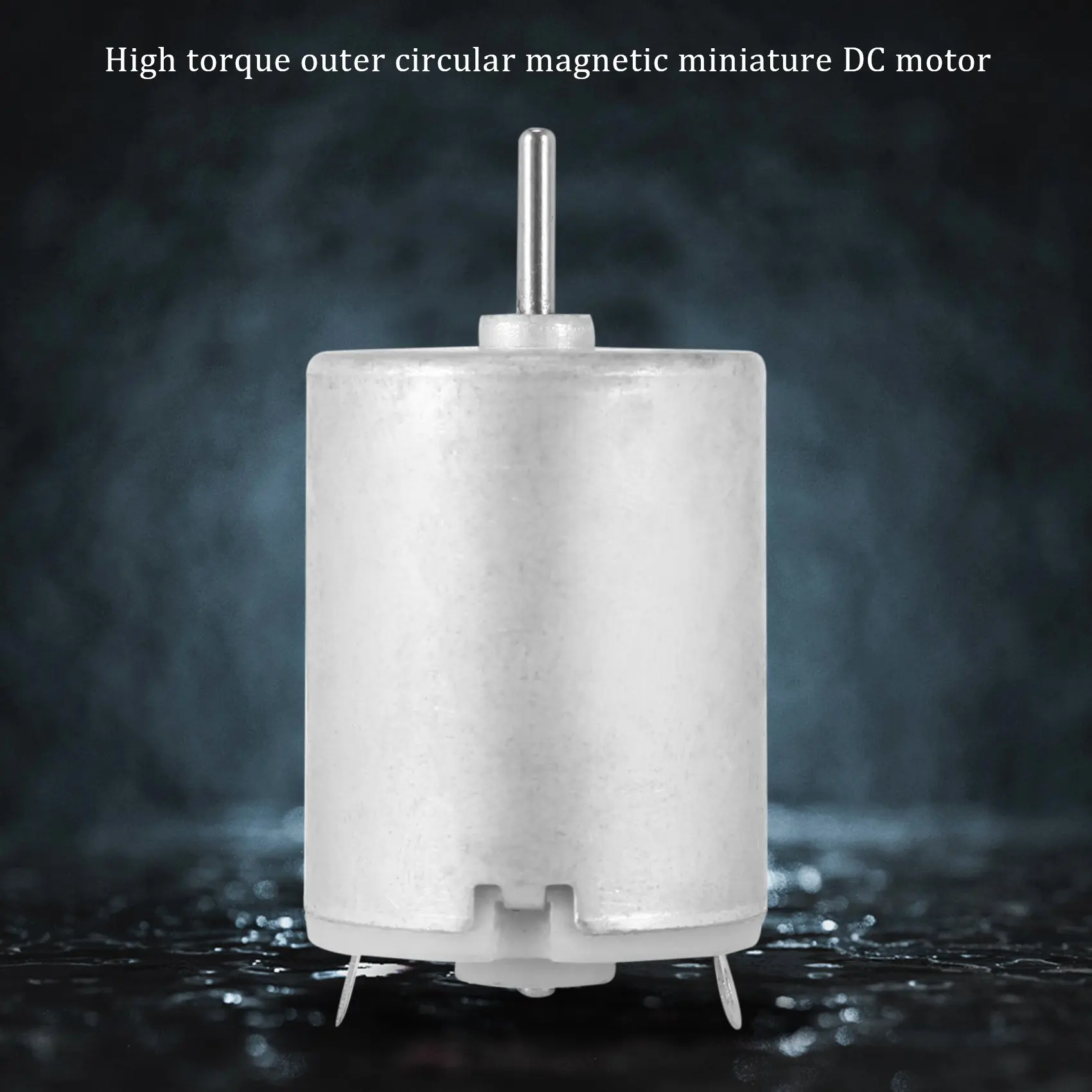 محرك تيار مستمر صغير أسطواني مغناطيسي عزم دوران عالي 8000 دورة في الدقيقة 9 فولت 68 مللي أمبير فضي