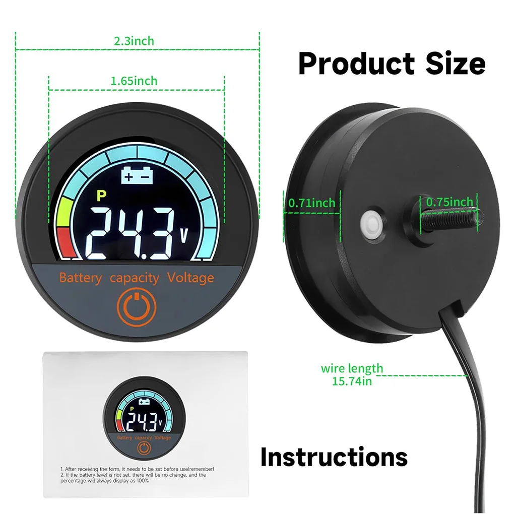 LCD Display Battery Monit-or Voltage Meter Voltmeter Tester DC 8-100V Waterproof Digital Indicator Durability