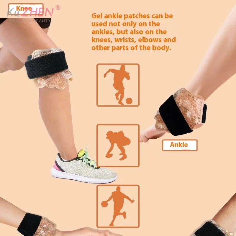 Gel reutilizável tornozelo/esporte pé terapia de gelo envoltório pacote de gel quente e frio com cinta ajustável para torcido tornozelo micro-ondas congelável