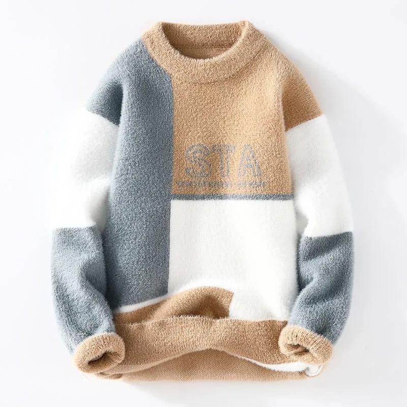 

2024 new arrival winter turtleneck men high quality sweater men,autumn men's fashion pullovers wool Color blocking sweaters