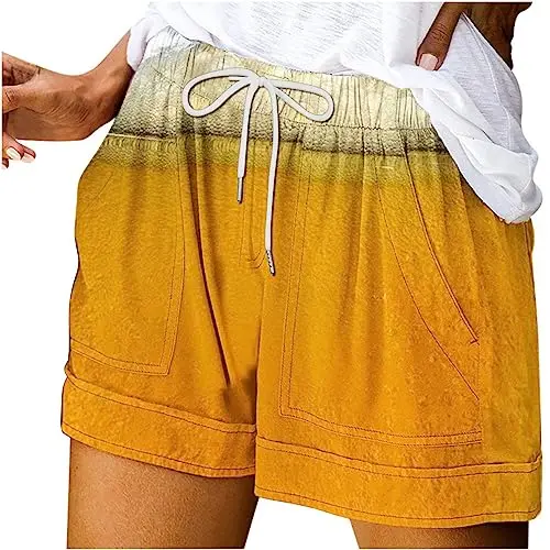 

Beer Festival Casual Beach Pants Hawaii Beach 2024 Women's Shorts Summer New Women's Solid Color Shorts MA5