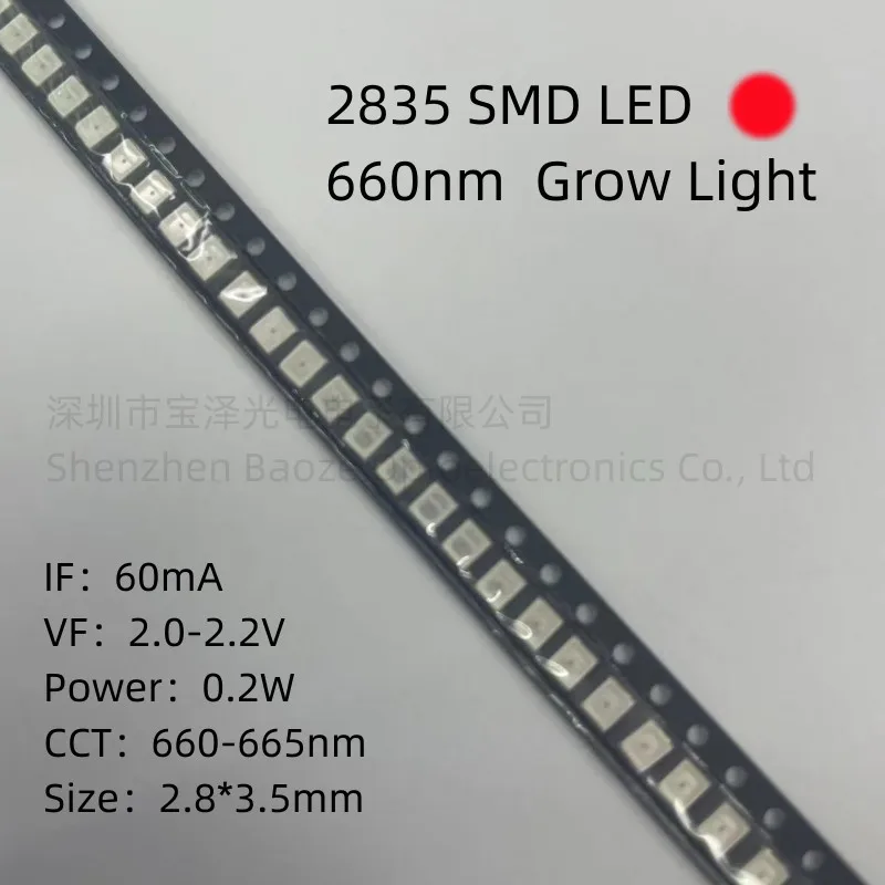 SMD LED Plants Growing 2835 3030 3528 5730 660NM 100pcs/lot