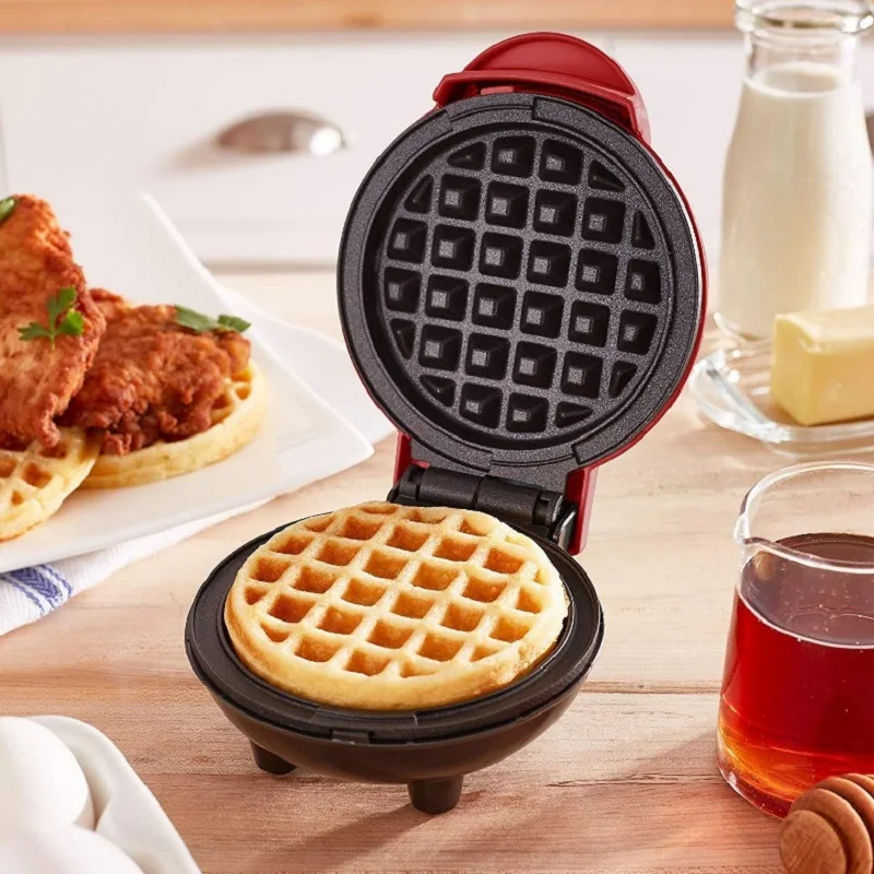 Portable Cook Electric Mini Belgium Waffle Maker Oven Machine Heart Shape For Breakfast Cuisin Household Use Baker Falafel Gift