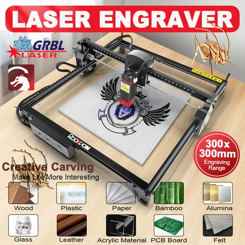 Cortador de grabado láser de 7W, Mini grabador láser de 2,5 W para el hogar, bricolaje, madera, plástico, cuero de mascota, Metal, Mini máquina CNC portátil DIY