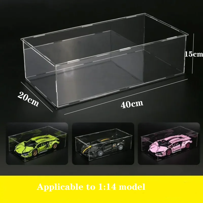 Transparent dustproof boxacrylic display boxsuitable for 1:14 building block car models handoperated transparent dustproof box