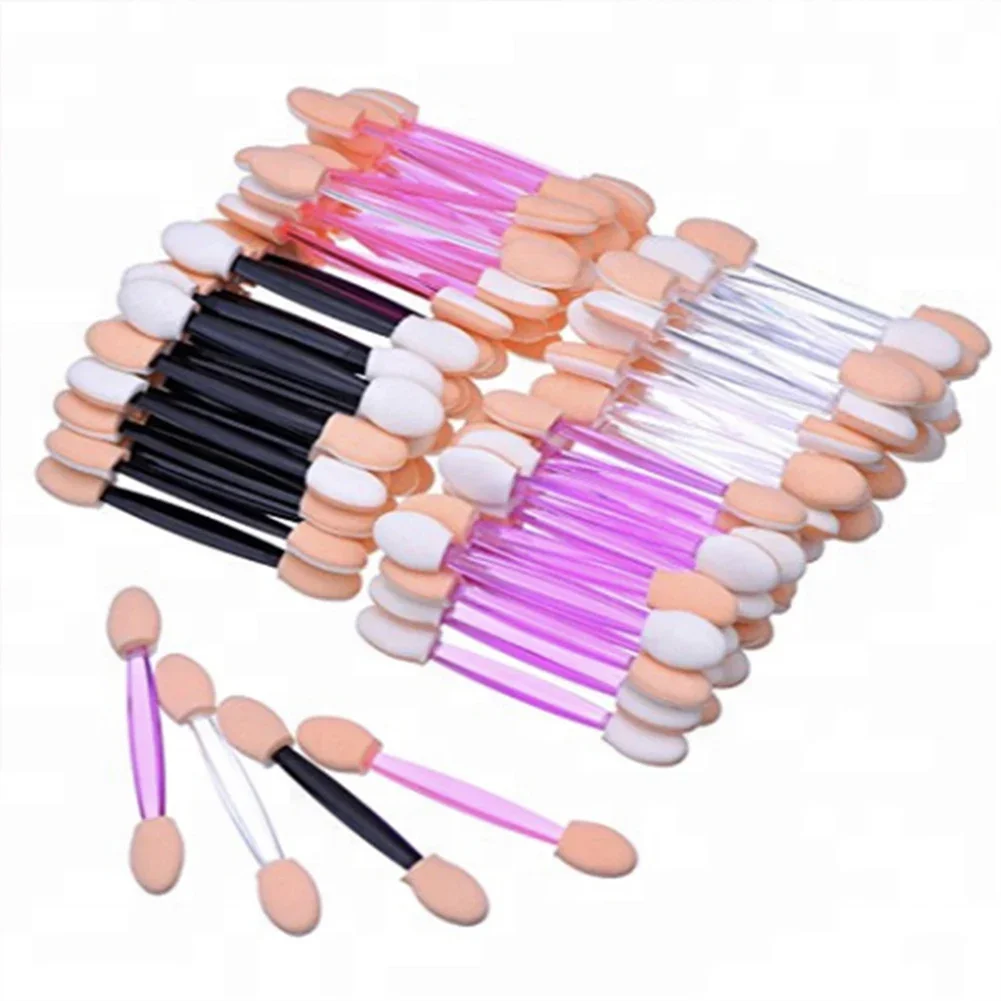 10 Uds pincel para sombra de ojos maquillaje esponja de doble cara juego de nailon pinceles para sombra de ojos para aplicador cosmético herramienta de maquillaje