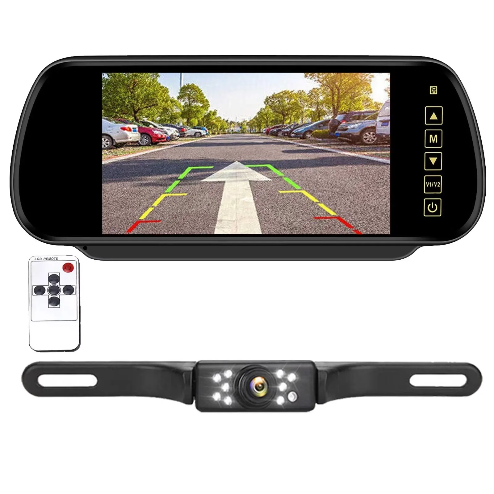 

Lastbus 7" Monitor Display Reverse Backup Camera for Car Caravan Truck VAN Rear View 12V