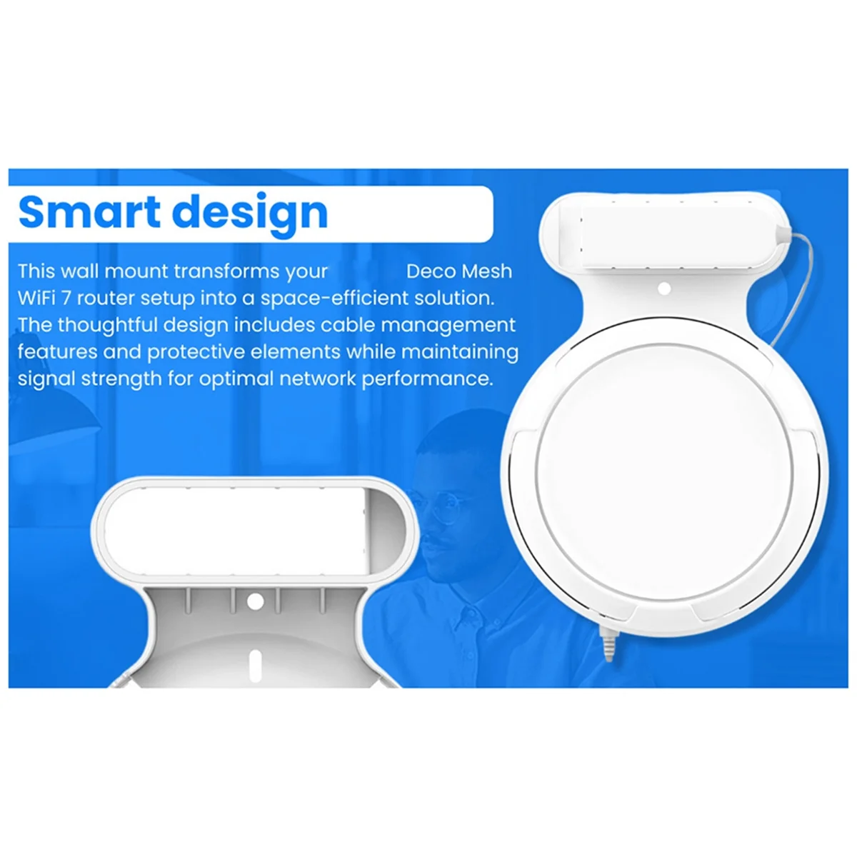 Supporto da parete per router RANA per Deco BE23/BE25/BE3600/BE5000 Wifi 7 Sistema WiFi domestico per montaggio a parete