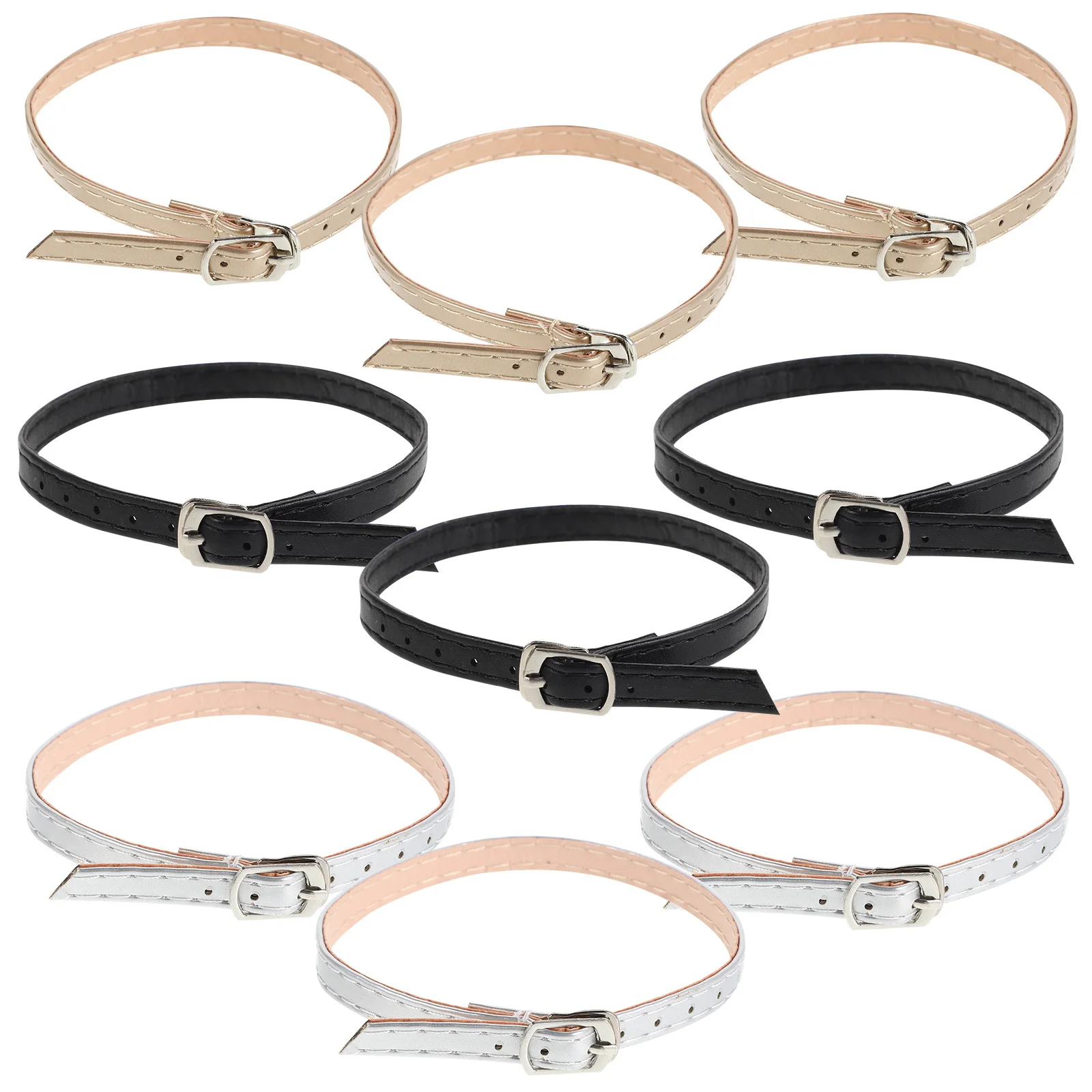 

3Pairs High Heel Shoe Straps Adjustable PU Non-Slip Ankle Straps Detachable Replacement Shoe Laces for Dress Shoes