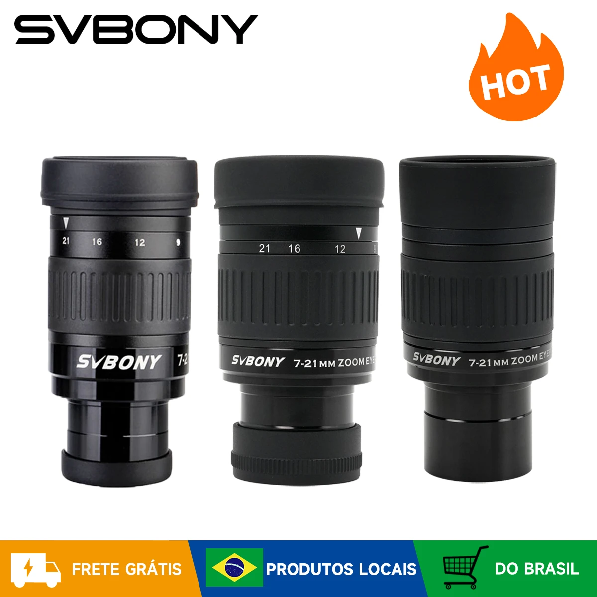 Svbony sv135 1.25 "zoom telescópio ocular 7-21mm/8-24mm/10-30mm fmc zoom lente telescópio acessório para telescópios astronômicos