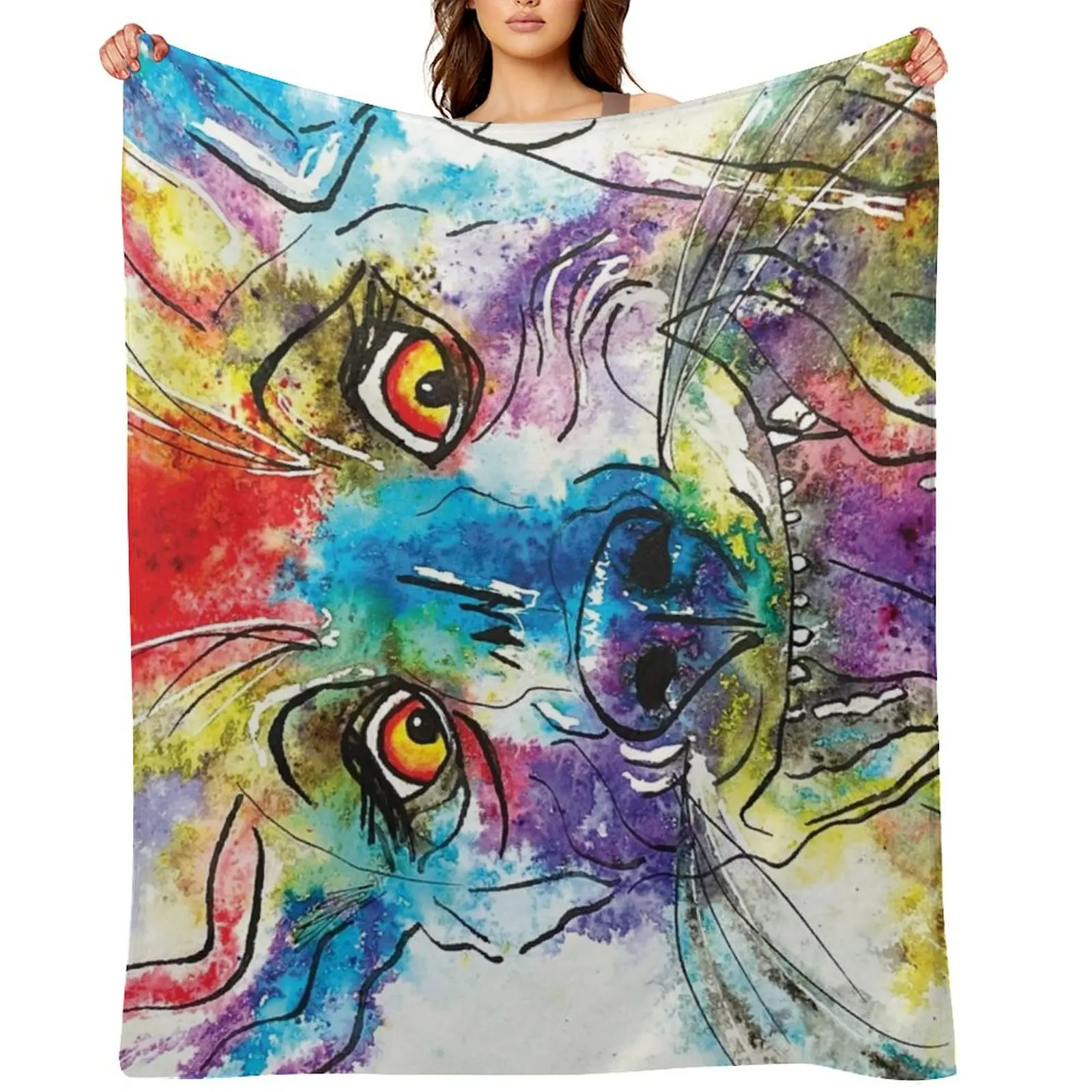 

Kooky Kreatures 'Dylan: The Green Dog' Caricature Print — Art by Paquita Throw Blanket manga For Baby christmas gifts Blankets