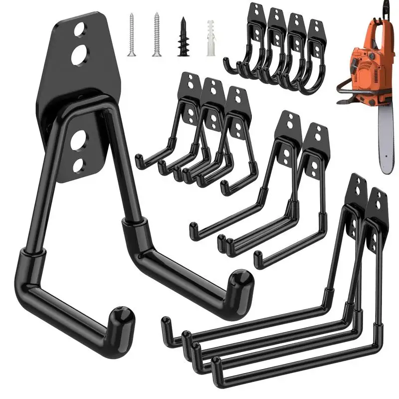 

12Pcs Garage Hooks Heavy Duty Metal Hook Warehouse Wall Mount Organizer Hooks Anti-slip Storage Hook For Ladders Garden Tool