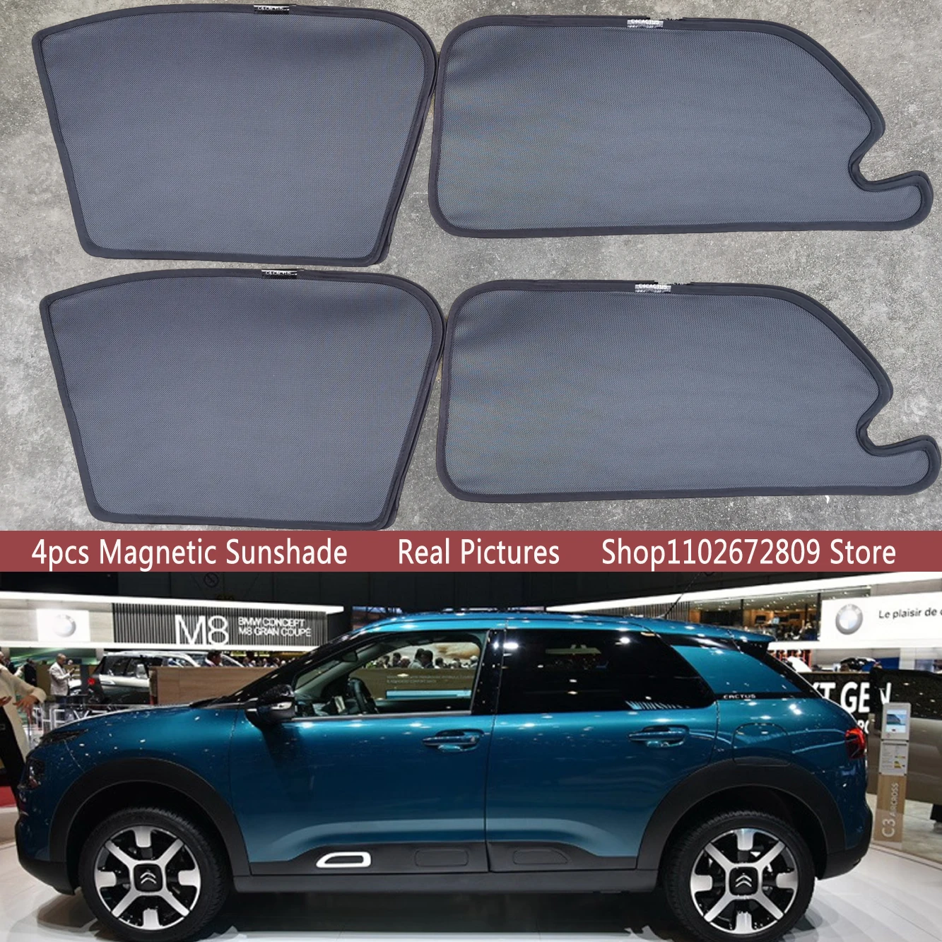 

Magnetic Car Sunshade Shield Front Windshield Frame Curtain Sun Shades for Citroen C4 Cactus 2014 - 2023 2022 2021 Accessories