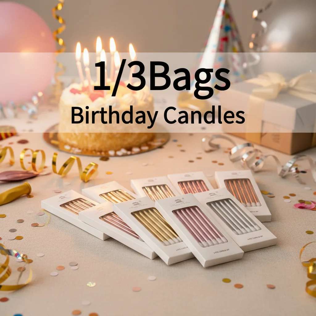 1/3Bags Metal Gold Silver Birthday Candles DIY Colorful Cake Decoration Baby Shower Gender Reveal Cupcake Decorating Candle