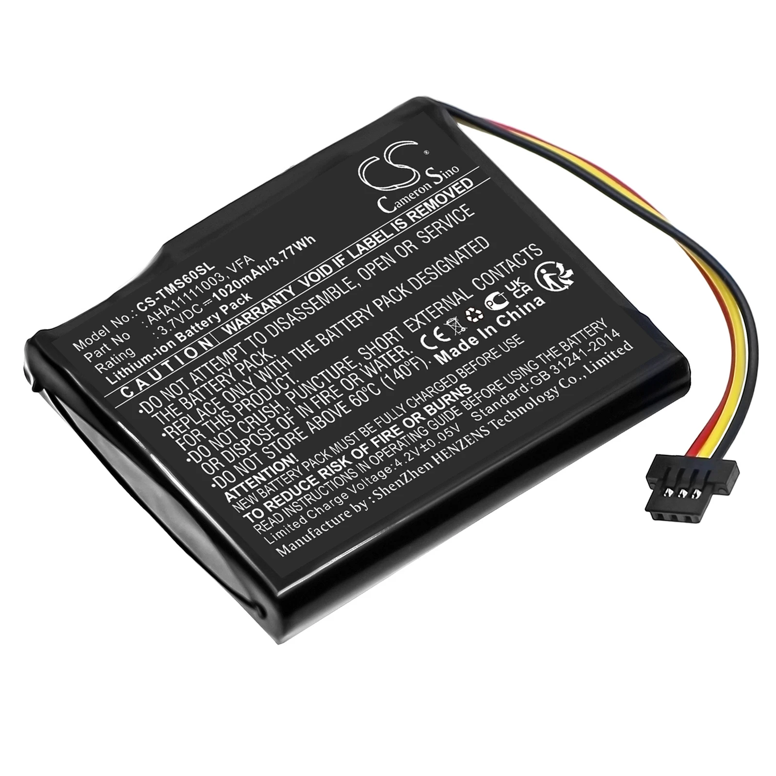 Li-ion GPS, Navigator Battery for TomTom, 3.7V, 1020mAh, Compatible Models: 4EN6.001.02, 4EN62,  Start 60, Start 60 EU, VIA 1605