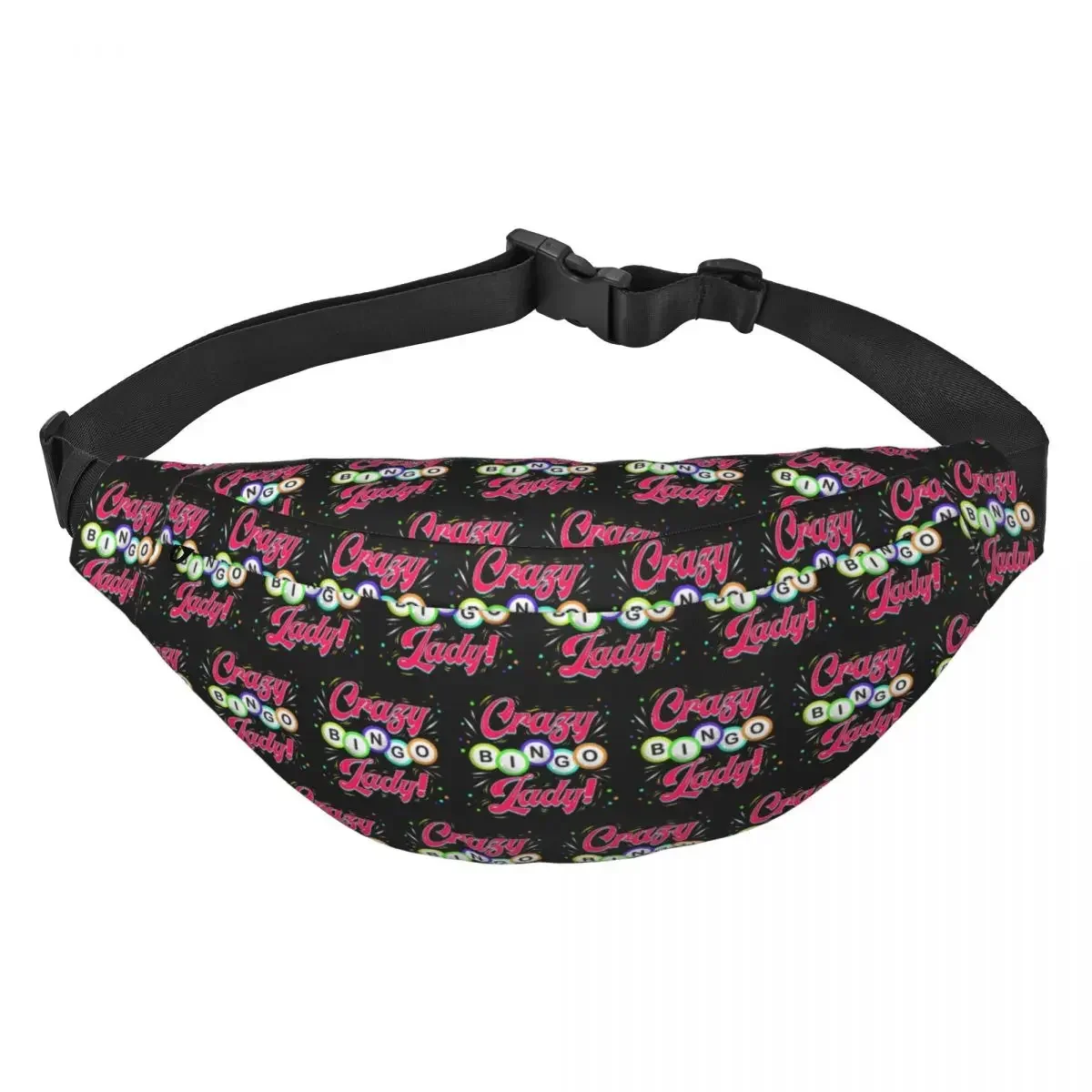 Cool Lucky Game Crazy Bingo Lady Gambling Player Fanny Pack Women Men Sling Crossbody Waist Bag for Traveling Phone Money Pouch