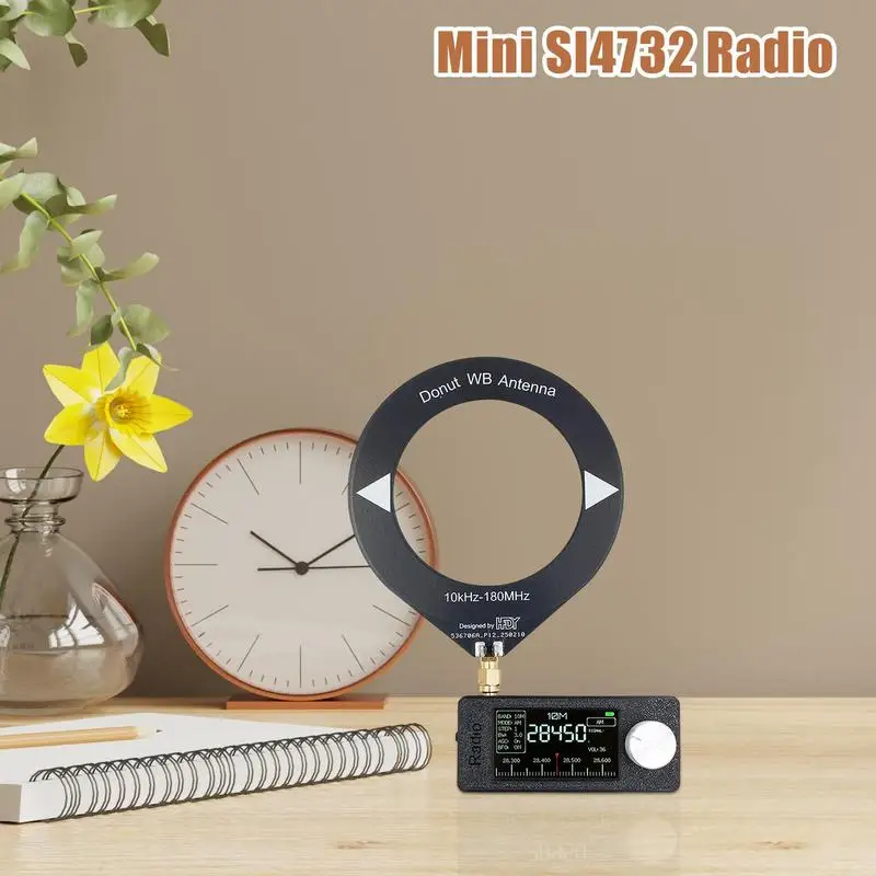 Receptor estéreo fm, receptor de rádio de bolso fm com antena, tela ips de 9 polegadas, bateria de 800ma, display hd, lsb, reprodutor usb para caminhão, garagem