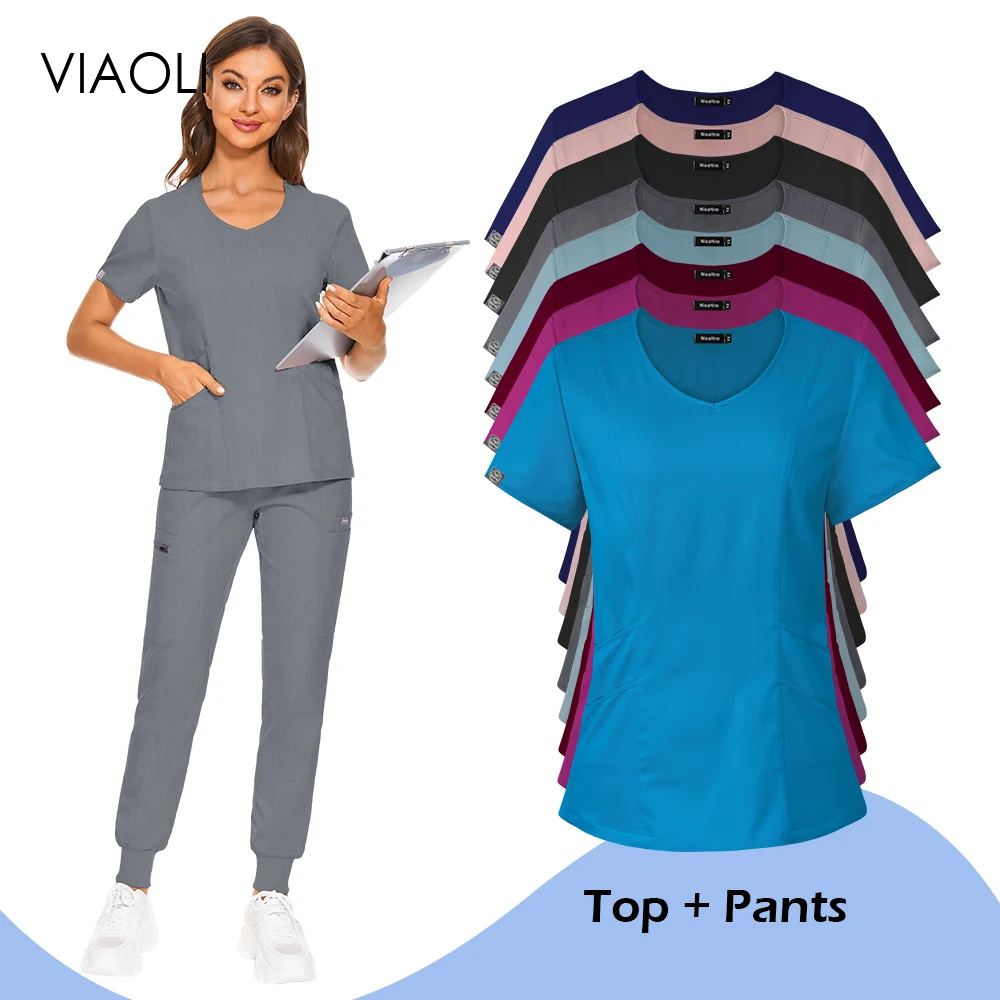 Uniforme de Hospital de enfermería para mujer, médico, enfermera, clínica Dental, manga corta, exfoliante médico, Spa, belleza, gran oferta