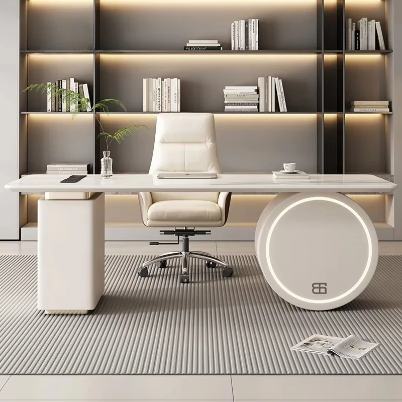 Modern Minimalist Wood Office Desk, Luxury Executive Computer Study Table for Home & Office, Eco - Friendly Premium Furniture