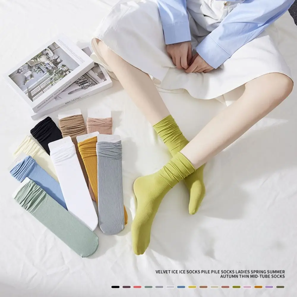 New Breathable Socks Soft Casual Lastic Socks Solid Color Short Socks
