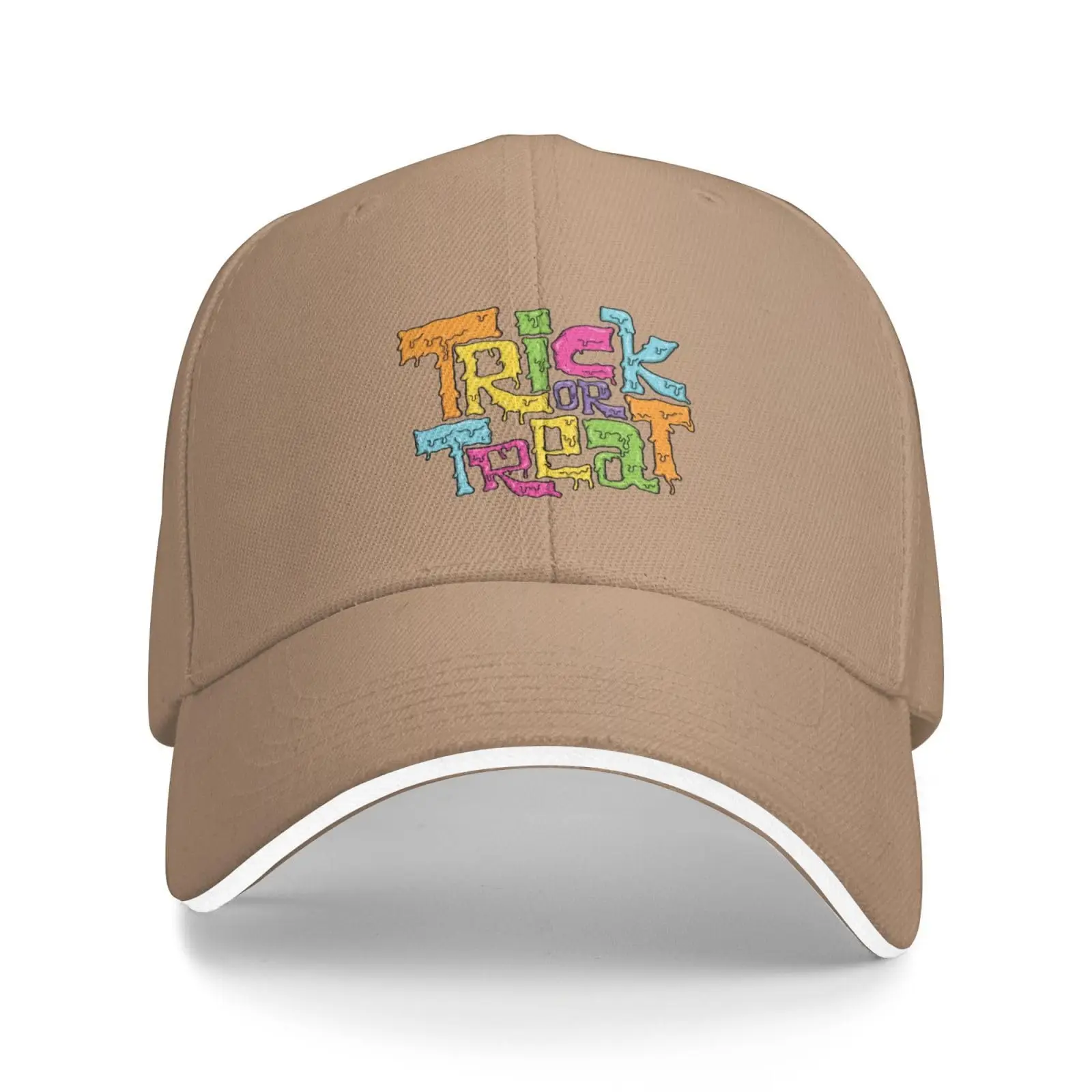 Trick Or Treat Trucker Baseball Cap for Men Women Hat Sandwich Brim Dad Hats