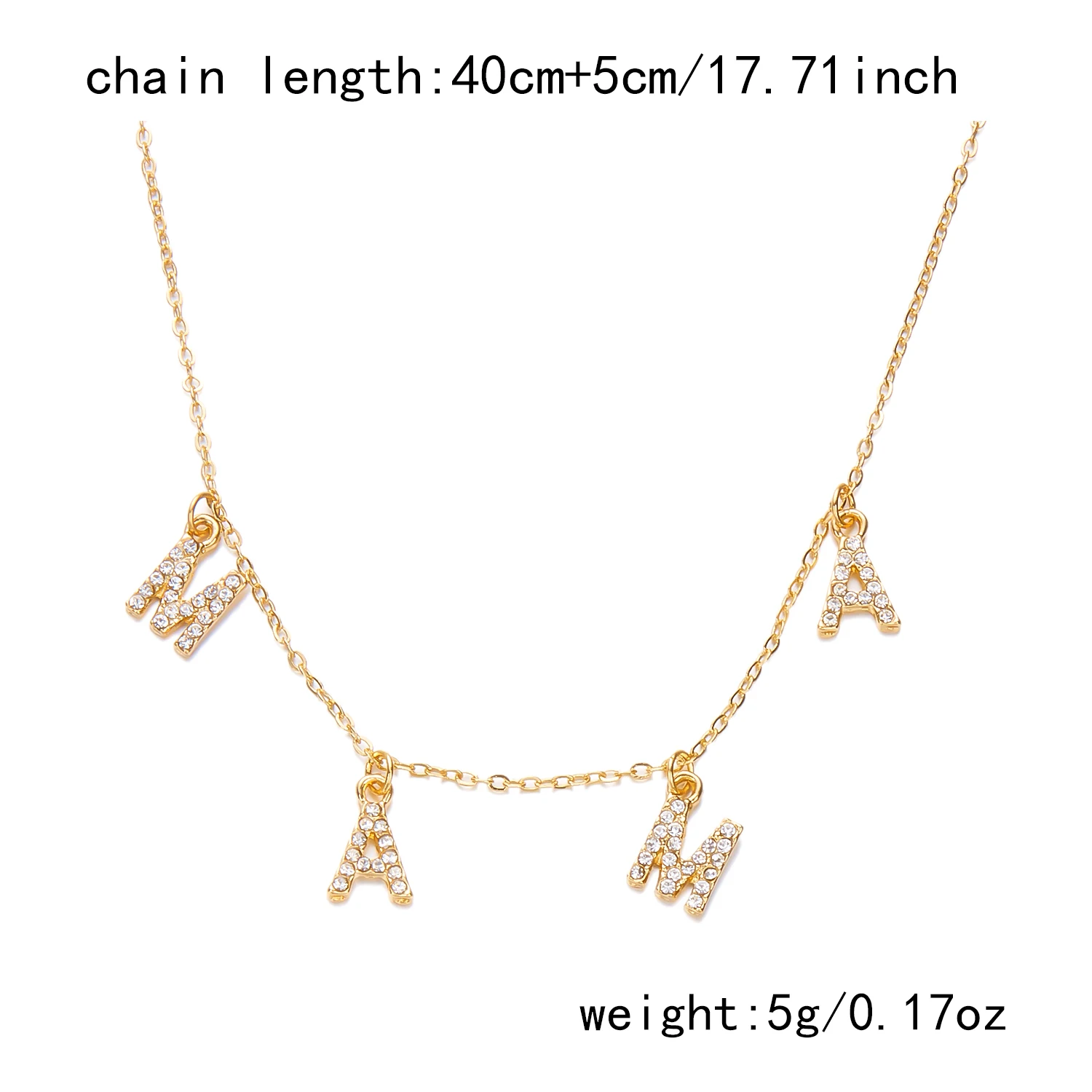 Halskette mit Mama-Buchstaben-Anhänger aus Edelstahl, schlicht, modisch, goldfarben, Schlüsselbein-Halsband für Frauen, perfektes Geschenk zum Muttertag – Detail 19