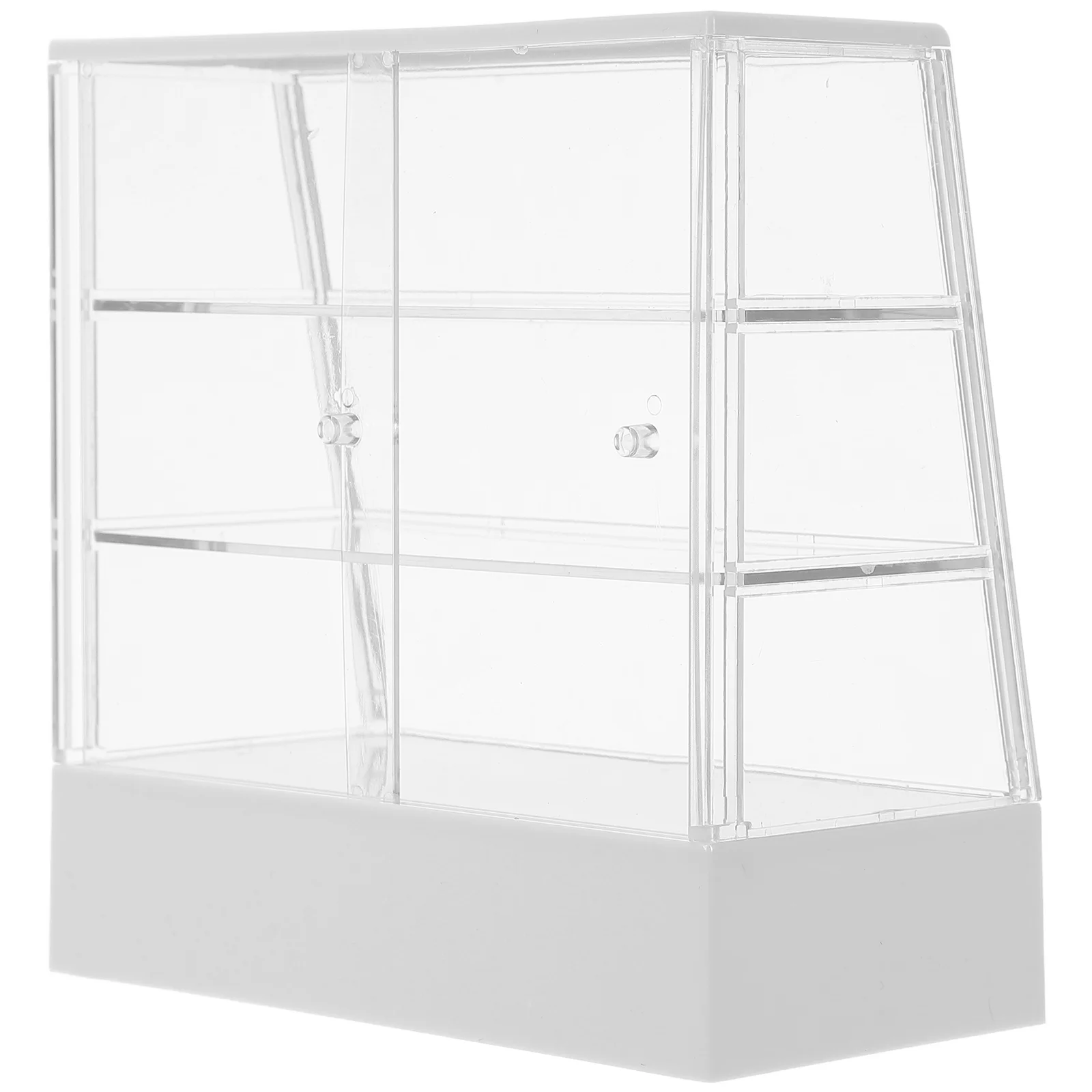 Bakery Cake Stand for Dollhouse Cabinet Decorations Mini White Plastic Miniature Cabinets Furniture