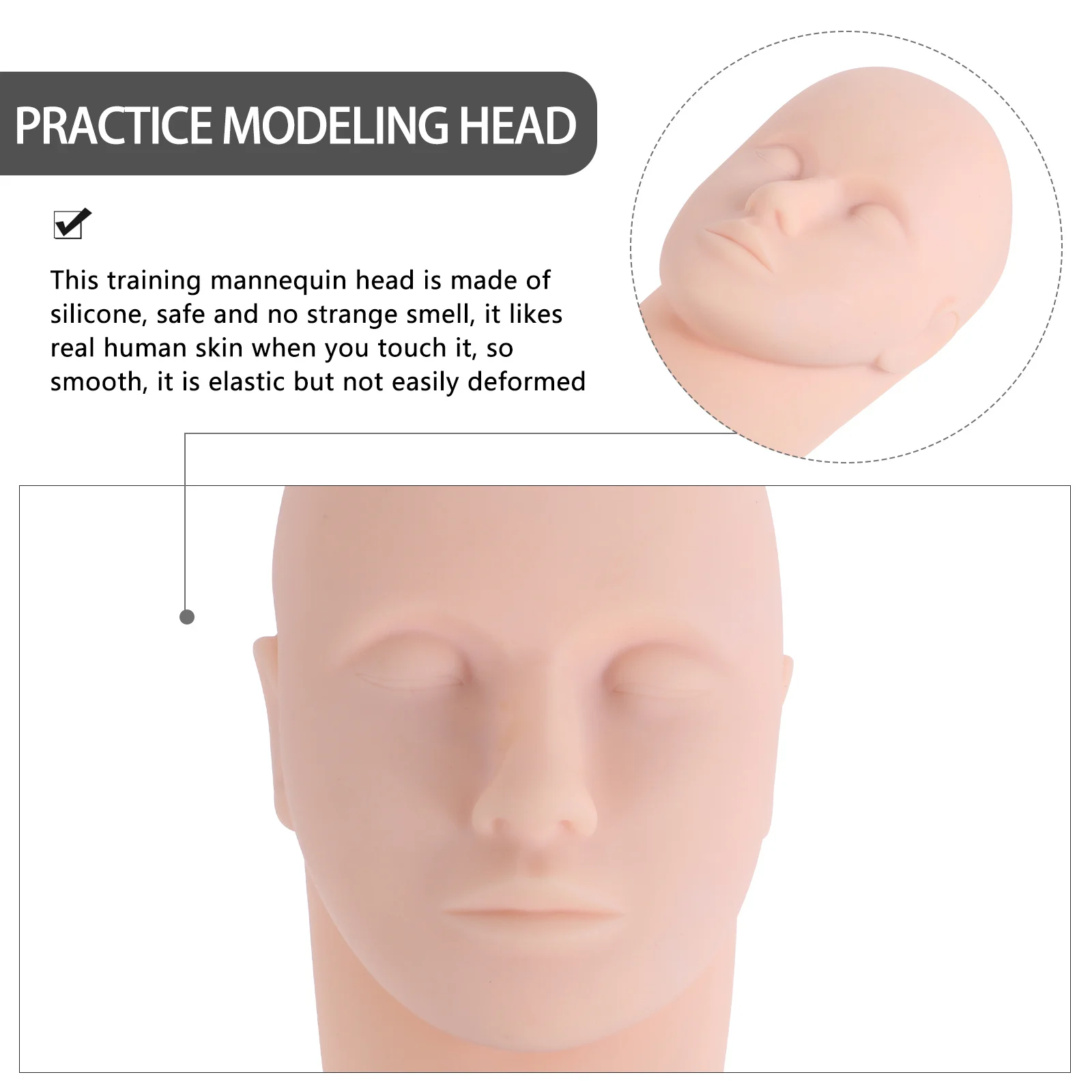 أداة عملية لتجميل رأس عارضة أزياء الرموش للمبتدئين، ممارسة تمديد الرموش، تصميم واقعي حيوي #1