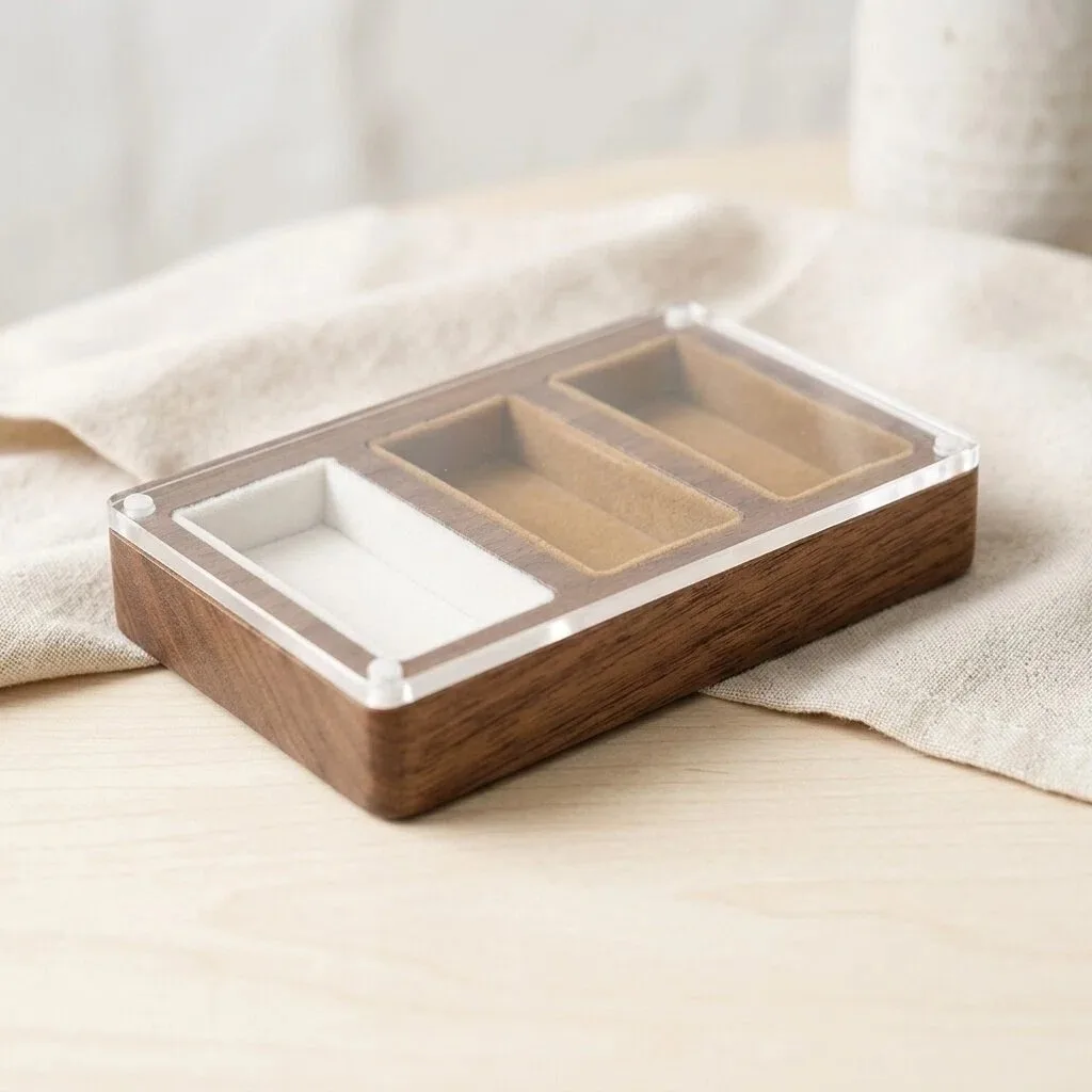 Clear Acrylic Magnetic Jewelry Case, Holder for Earring, Ring, Necklace and Pendant